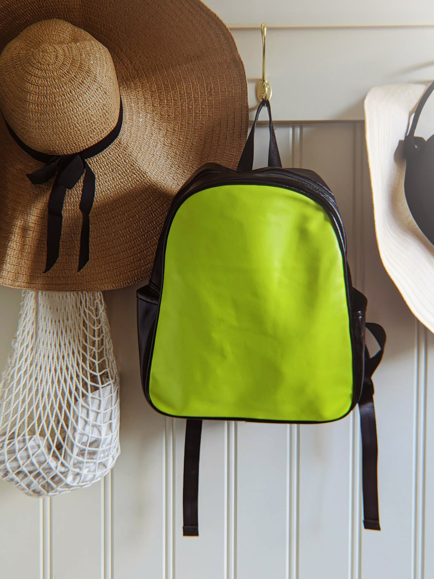 Leather Tablet Backpack in Neon