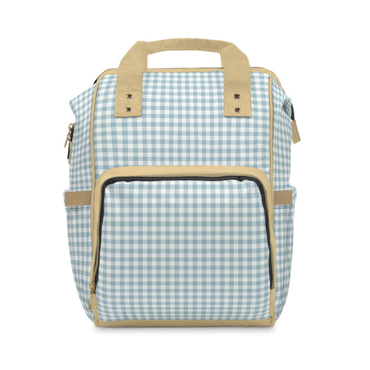 Backpack Bag in Blue Gingham - Modern Kastle Shop