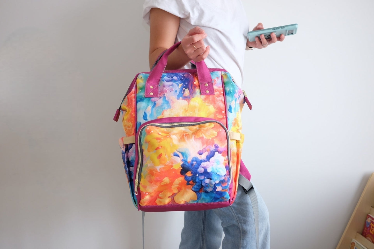 Backpack Bag in Neon Billows - Modern Kastle Shop