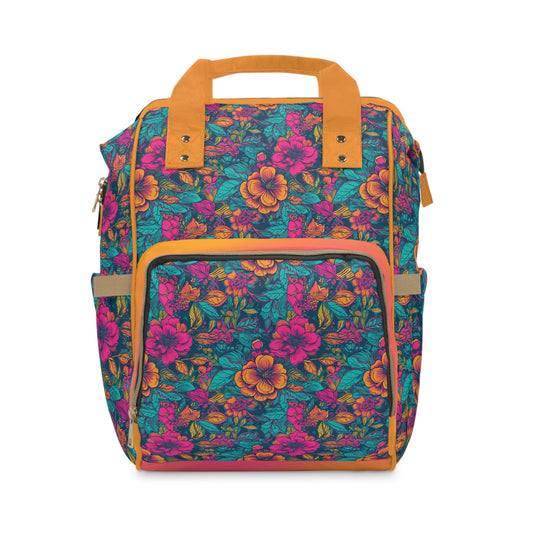Backpack Bag in Neon Floral Dreams - Modern Kastle Shop