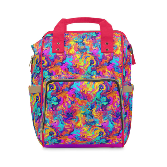 Diaper Backpack Bag in Neon Waves - Modern Kastle Shop