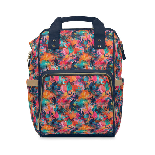 Diaper Backpack Bag in Neon Whimsy - Modern Kastle Shop