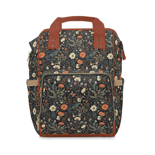 Diaper Backpack Bag in Night Flowers - Modern Kastle Shop