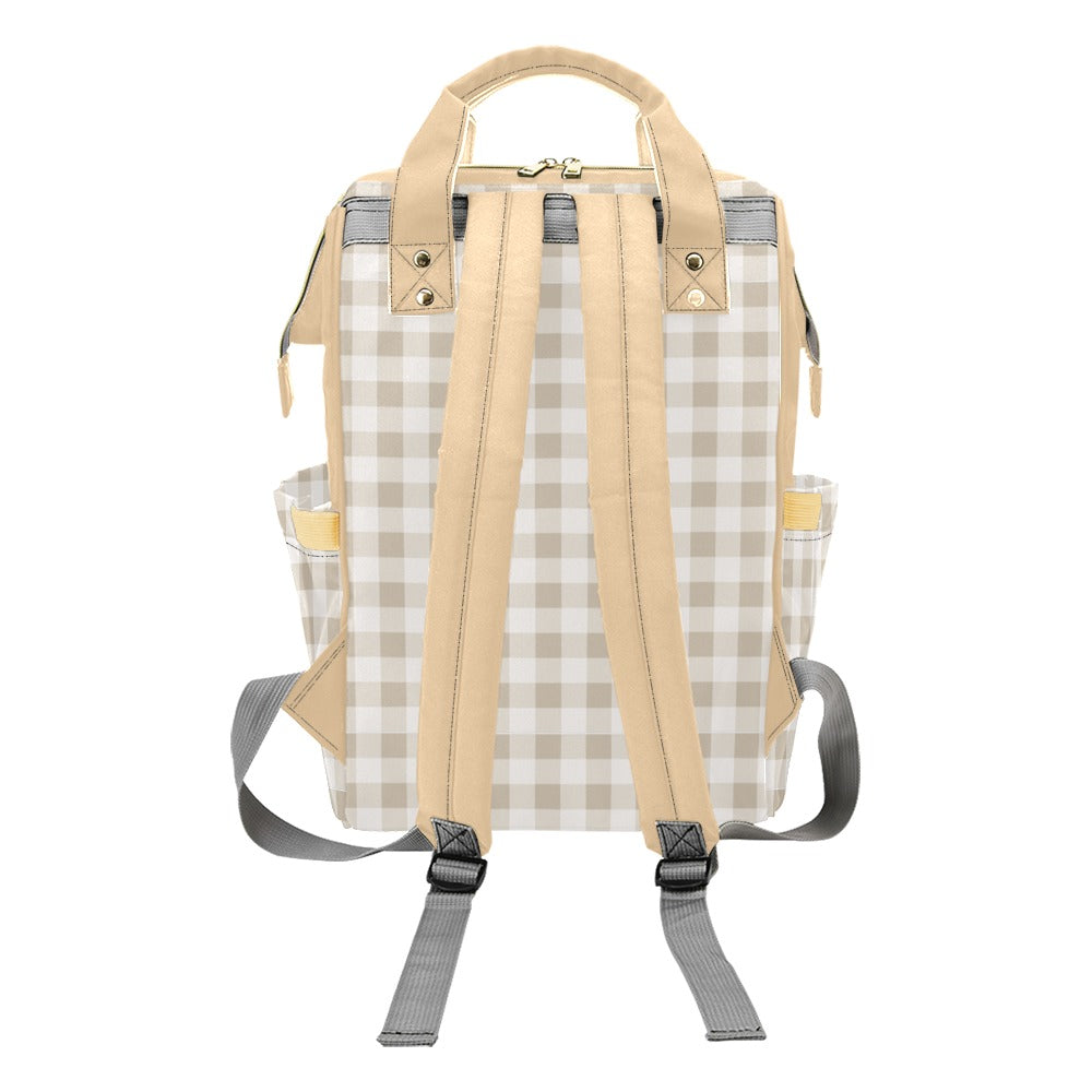CUSTOMIZED - BASNET - Diaper Backpack Bag in Charlie Checkers Multi-Function Diaper Backpack/Diaper Bag (Model 1688)