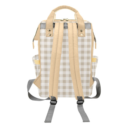 CUSTOMIZED - BASNET - Diaper Backpack Bag in Charlie Checkers Multi-Function Diaper Backpack/Diaper Bag (Model 1688)