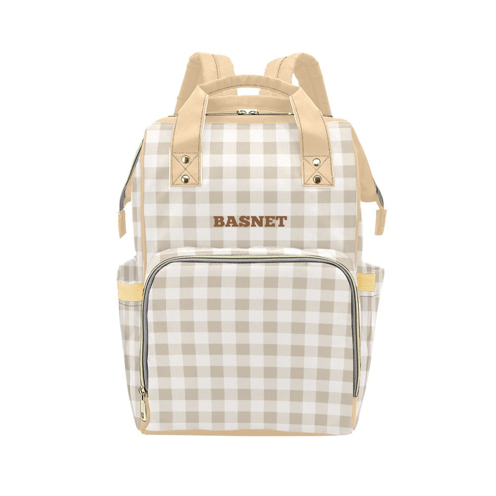 CUSTOMIZED - BASNET - Diaper Backpack Bag in Charlie Checkers Multi-Function Diaper Backpack/Diaper Bag (Model 1688)