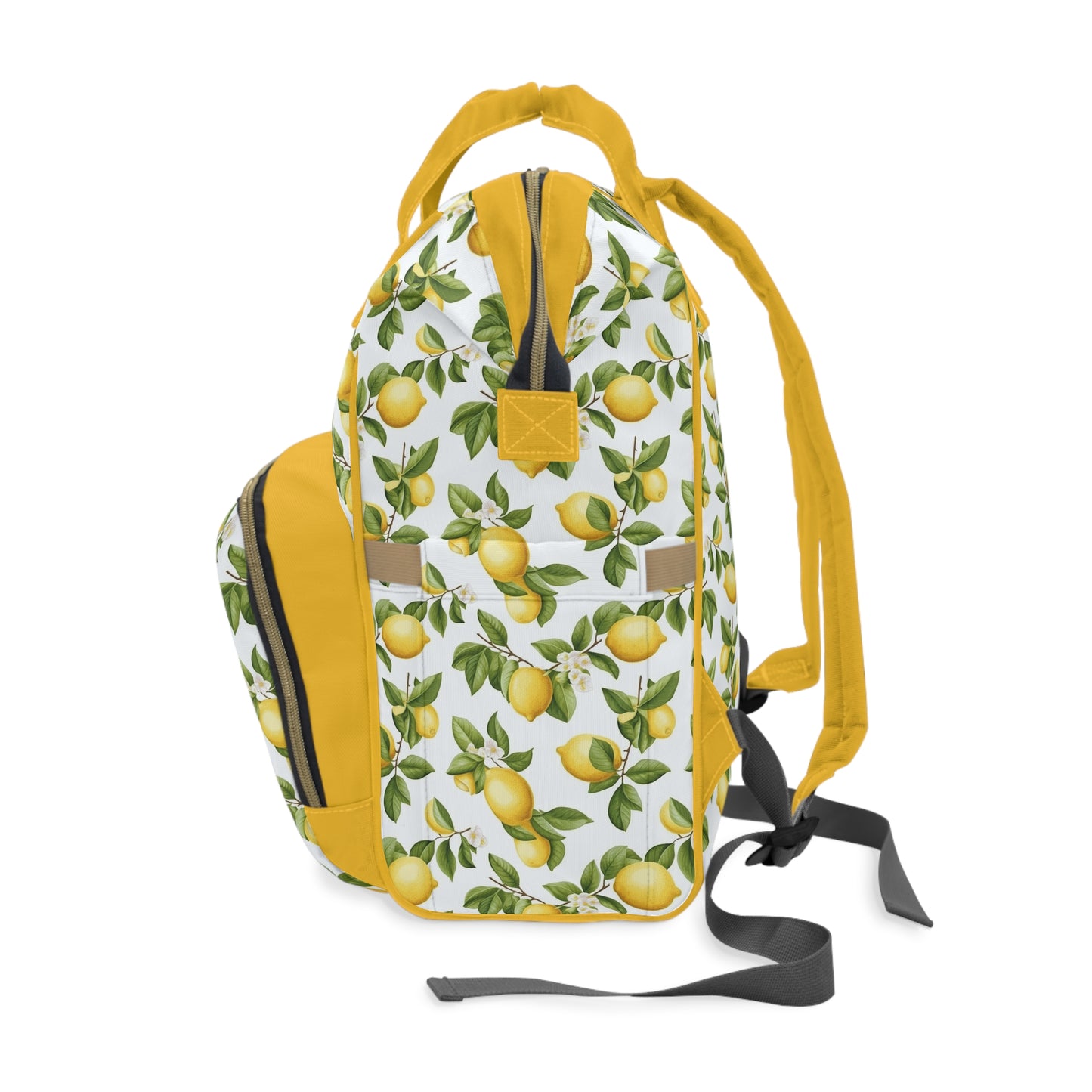 Diaper Backpack Bag in Vintage Lemons