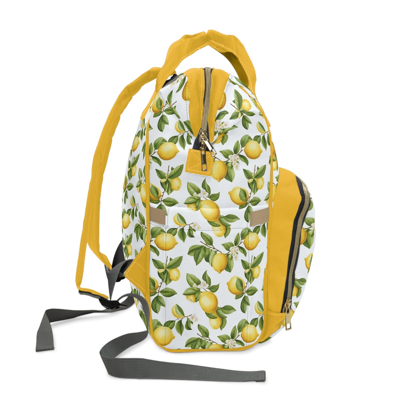 Diaper Backpack Bag in Vintage Lemons
