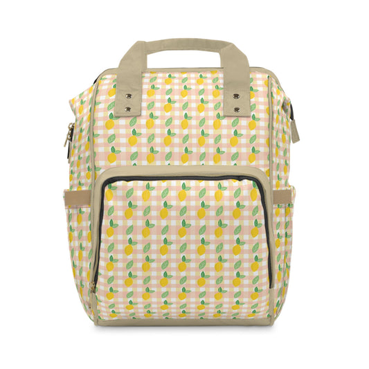 Backpack Bag in Checkered Lemons - Modern Kastle Shop