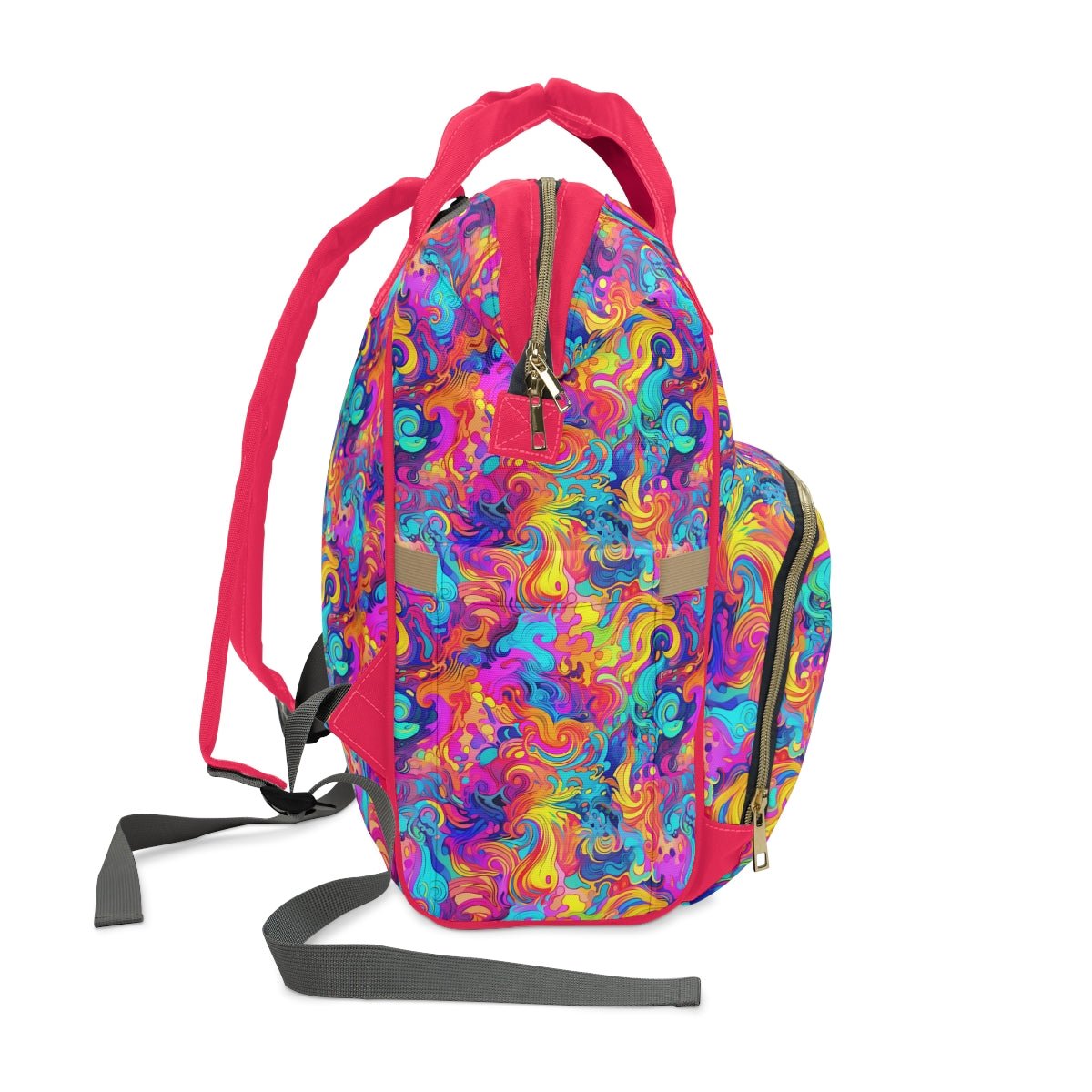 Diaper Backpack Bag in Neon Waves - Modern Kastle Shop