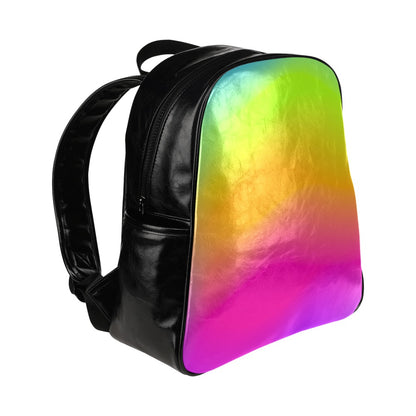 Leather Tablet Backpack in Neon Smoke